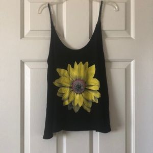 Spaghetti strap black tank top